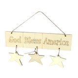 Max Rectangle DIY Hanging Wood Lettered Board Plaque Star Sign GOD BLESS AMERICA