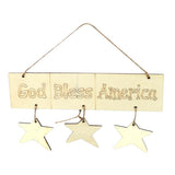 Max Rectangle DIY Hanging Wood Lettered Board Plaque Star Sign GOD BLESS AMERICA