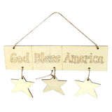 Max Rectangle DIY Hanging Wood Lettered Board Plaque Star Sign GOD BLESS AMERICA