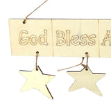 Max Rectangle DIY Hanging Wood Lettered Board Plaque Star Sign GOD BLESS AMERICA