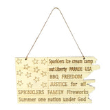 Max Wooden Hanging Wooden Board Plaque American Flag Signs for Home Decor+Rope