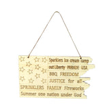 Max Wooden Hanging Wooden Board Plaque American Flag Signs for Home Decor+Rope