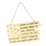 Max Wooden Hanging Wooden Board Plaque American Flag Signs for Home Decor+Rope
