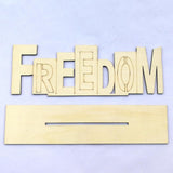 Max Wooden Independence Day Sign Plague Home Decoration Desktop Ornament Freedom