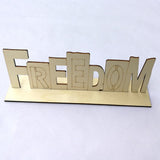 Max Wooden Independence Day Sign Plague Home Decoration Desktop Ornament Freedom