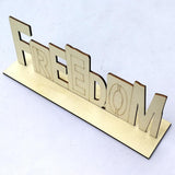 Max Wooden Independence Day Sign Plague Home Decoration Desktop Ornament Freedom