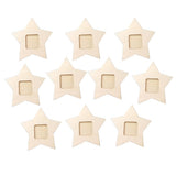 Max 10 Pieces Wooden Mini Star Hanging Picture Frames for Home Party Decoration