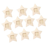 Max 10 Pieces Wooden Mini Star Hanging Picture Frames for Home Party Decoration