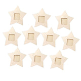 Max 10 Pieces Wooden Mini Star Hanging Picture Frames for Home Party Decoration