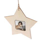 Max 10 Pieces Wooden Mini Star Hanging Picture Frames for Home Party Decoration