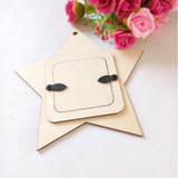 Max 10 Pieces Wooden Mini Star Hanging Picture Frames for Home Party Decoration