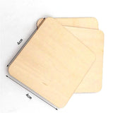 Max 50pcs Natural Square Wooden Slices Log Square Chips DIY Wood Craft Supplies
