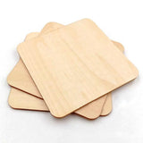 Max 10pcs Blank Square Wooden Pieces DIY Craft Scrapbooking Wedding Party 7x7cm