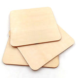 Max 10pcs Blank Square Wooden Pieces DIY Craft Scrapbooking Wedding Party 9x9cm