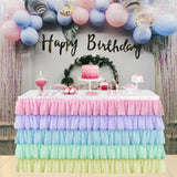 Max Tulle Rainbow Table Skirt Cloth for Wedding Party Home Table Decor 75x183cm