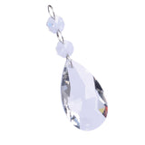 10pcs Crystal Glass Ball Chandelier Prisms Teardrop Pendants Part Flat Beads