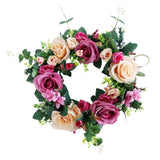 Max European Retro Fake Rose Flower Wreath Home Decor Garland Rose Red+Champagne
