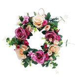 Max European Retro Fake Rose Flower Wreath Home Decor Garland Rose Red+Champagne