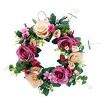 Max European Retro Fake Rose Flower Wreath Home Decor Garland Rose Red+Champagne