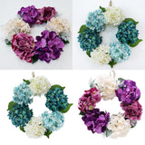 Max Europe Style Hydrangea Fake Flower Wreath Ring Garland Champagne Violet