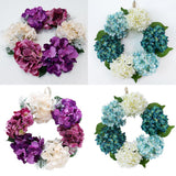 Max Europe Style Hydrangea Fake Flower Wreath Ring Garland Champagne Violet