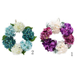 Max Europe Style Hydrangea Fake Flower Wreath Ring Garland Champagne Violet