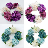 Max Europe Style Hydrangea Fake Flower Wreath Ring Garland Champagne Violet