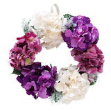 Max Europe Style Hydrangea Fake Flower Wreath Ring Garland Champagne Violet