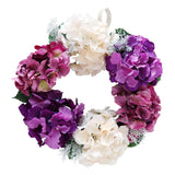 Max Europe Style Hydrangea Fake Flower Wreath Ring Garland Champagne Violet