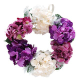 Max Europe Style Hydrangea Fake Flower Wreath Ring Garland Champagne Violet