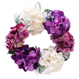 Max Europe Style Hydrangea Fake Flower Wreath Ring Garland Champagne Violet