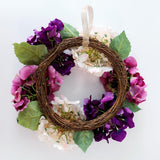 Max Europe Style Hydrangea Fake Flower Wreath Ring Garland Champagne Violet