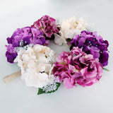 Max Europe Style Hydrangea Fake Flower Wreath Ring Garland Champagne Violet