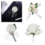 Max Wedding Groom Bridal Artificial Flower Corsage Brooch Pin Europe Retro