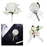 Max Wedding Groom Bridal Artificial Flower Corsage Brooch Pin Europe Retro