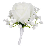 Max Wedding Groom Bridal Artificial Flower Corsage Brooch Pin  Rose + Gypsophila