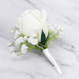 Max Wedding Groom Bridal Artificial Flower Corsage Brooch Pin  Rose + Gypsophila