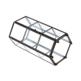 Max European Immortal Flower 3D Hexagonal Glass Flower Room Candleholder Black