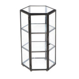 Max European Immortal Flower 3D Hexagonal Glass Flower Room Candleholder Black