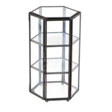 Max European Immortal Flower 3D Hexagonal Glass Flower Room Candleholder Black