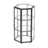 Max European Immortal Flower 3D Hexagonal Glass Flower Room Candleholder Black