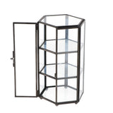 Max European Immortal Flower 3D Hexagonal Glass Flower Room Candleholder Black