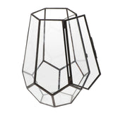 Max Nordic Hexagonal Candlestick Glass Flower House Wedding Box Decor Black