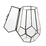 Max Nordic Hexagonal Candlestick Glass Flower House Wedding Box Decor Black