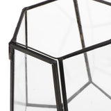 Max Nordic Hexagonal Candlestick Glass Flower House Wedding Box Decor Black