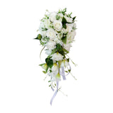 Max Wedding Bride Bridal Waterfall Hand Bouquet Artificial Hand Rose Flower