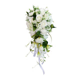 Max Wedding Bride Bridal Waterfall Hand Bouquet Artificial Hand Rose Flower