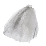 Max Wedding Bridal Veil+Comb 2/3/4 Ply Beige Flocking Snowflake+Black Mesh-4 Ply