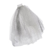 Max Wedding Bridal Veil+Comb 2/3/4 Ply Beige Flocking Snowflake+Black Mesh-4 Ply