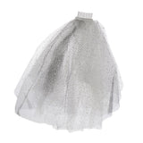 Max Wedding Bridal Veil+Comb 2/3/4 Ply Beige Flocking Snowflake+Black Mesh-4 Ply